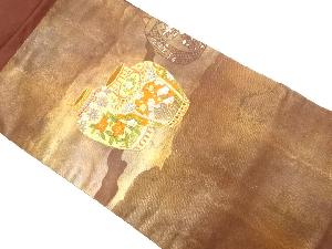 引箔壺に草花模様織出し名古屋帯